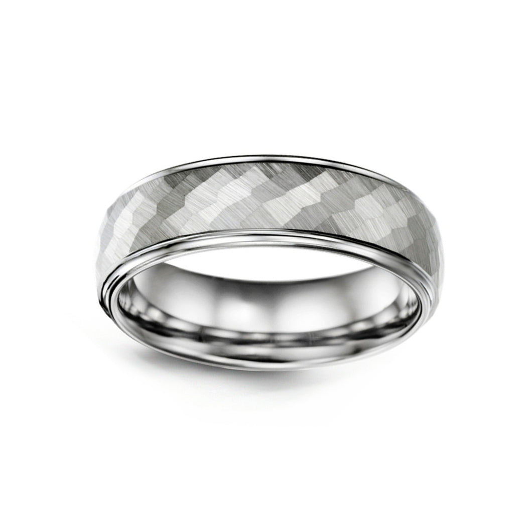 130690 Hammered Tungsten Wedding Band Size 8