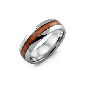 130268 Tungsten & Koa Wood Wedding Band Size 10