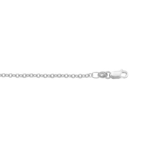 260830 18" 10K White Gold Open Link Chain