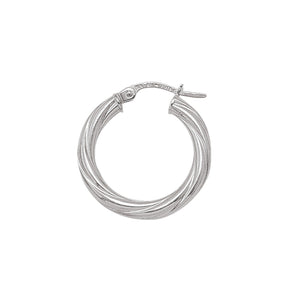 231573 10K White Gold Hoop Earrings