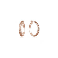 Load image into Gallery viewer, 231954  10K Rose Gold Diamond Cut 18MM Hoops
