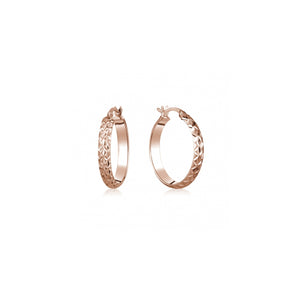 231954  10K Rose Gold Diamond Cut 18MM Hoops