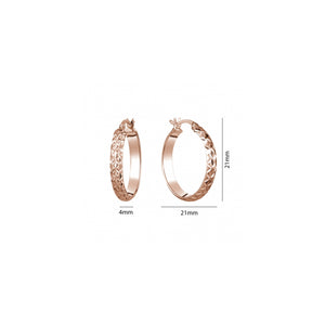 231954  10K Rose Gold Diamond Cut 18MM Hoops