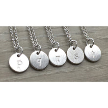 Load image into Gallery viewer, 530212 Stainless Steel Hypoallergenic Engravable Brushed Circle Lowercase t Initial Pendant  *50% FINAL SALE*
