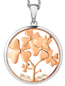 331029 ASTRA Sterling Silver Rose Colored Tree of Love Pendant 16mm   *40% OFF FINAL SALE*