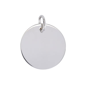 240404 10K White Gold 13mm Engravable Circle Charm