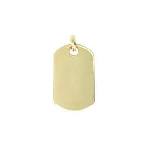 240445 10K Yellow Gold Engravable Rounded Edged Rectangular Charm