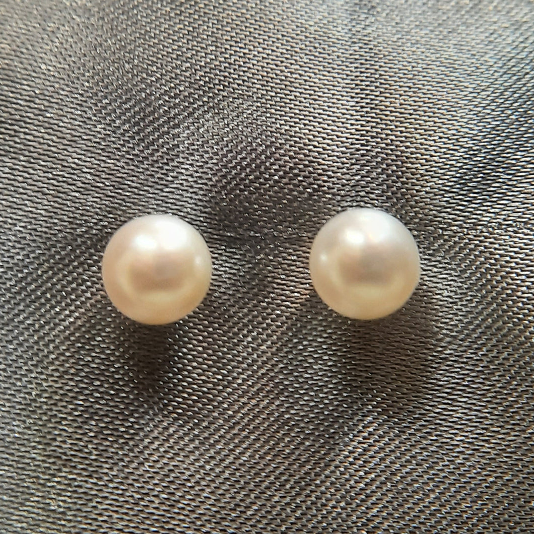 341275 14K White Gold 4.5-5mm Akoya Salt Water Cultured Pearl Stud Earrings