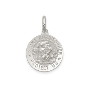 304164 Sterling Silver Medium Round St. Christopher Medal