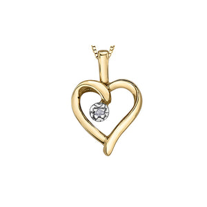 141464 10K Yellow Gold .07CT TW Diamond Heart Pendant