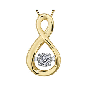 141529 OUT OF STOCK PLEASE ALLOW 3-4 WEEKS FOR DELIVERY 10K Yellow & White Gold .02CT TW Dancing Diamond Pendant