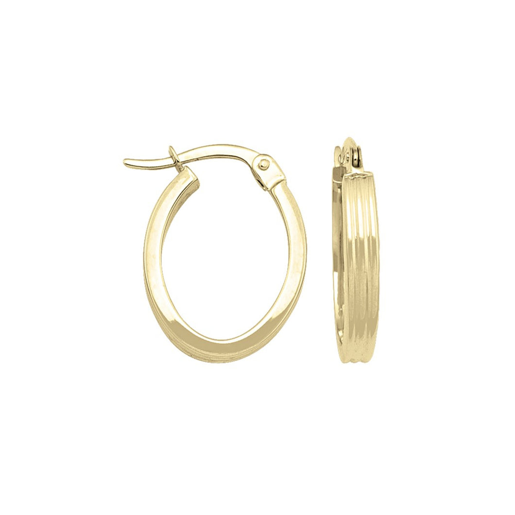 231605 14K Yellow Gold Oval Hoop Earrings