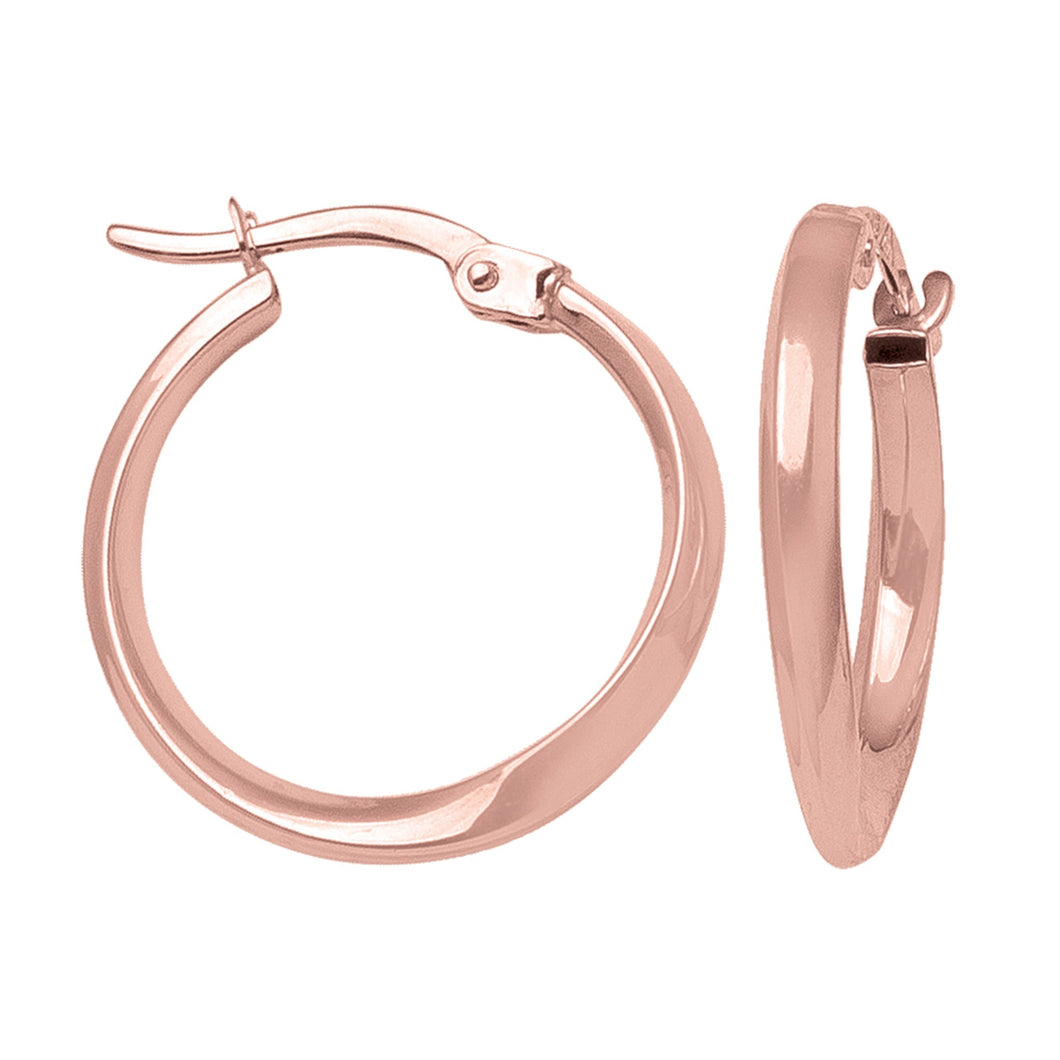 231611 14K Rose Gold Hoop Earrings