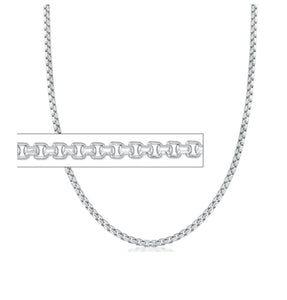 260636 20" .8mm wide 10K White Gold Box Chain