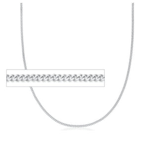260721 20" 1.5mm wide 10K White Gold Curb Chain