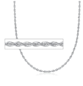 320755 24" 1.8mm wide Sterling Silver Diamond Cut Rope Chain