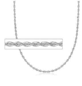 310049 7" 2.3mm wide Sterling Silver Rope Chain Bracelet