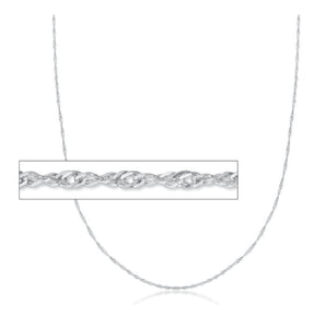 320507 18" 1.6mm wide Sterling Silver Singapore Chain