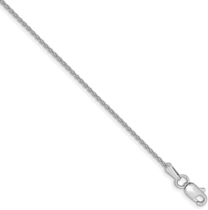 250026 7" 10K White Gold Squared Wheat Chain Bracelet