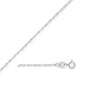 320493  9"  2.4mm wide Sterling Silver Singapore Anklet