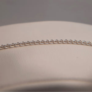 320558 9" 1.5mm wide Sterling Silver Wheat Anklet