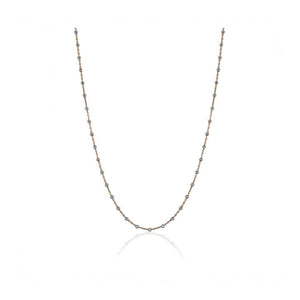 260793 16 + 2" 10K Rose & White Gold Ball Diamond Cut Stationary Chain