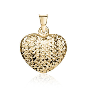 240425 10K Two Tone Diamond Cut Heart Charm