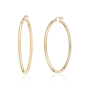 231920 10K Yellow Gold 43MM Hoop Earrings