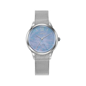 380156 CITIZEN® Eco-Drive Mother of Pearl Dial Watch With Mesh Strap
