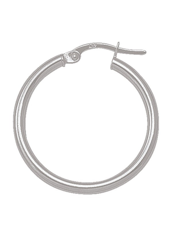 231760 10K White Gold 30 mm Hoop Earrings