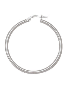 231758 10K White Gold 30 mm Hoop Earrings