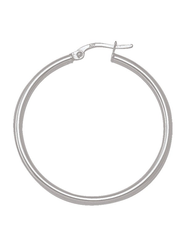 231758 10K White Gold 30 mm Hoop Earrings