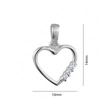 Load image into Gallery viewer, 240503 10k White Gold CZ Heart Charm
