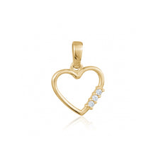 Load image into Gallery viewer, 240504 10k Yellow Gold CZ Heart Charm
