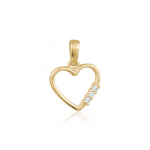 240504 10k Yellow Gold CZ Heart Charm
