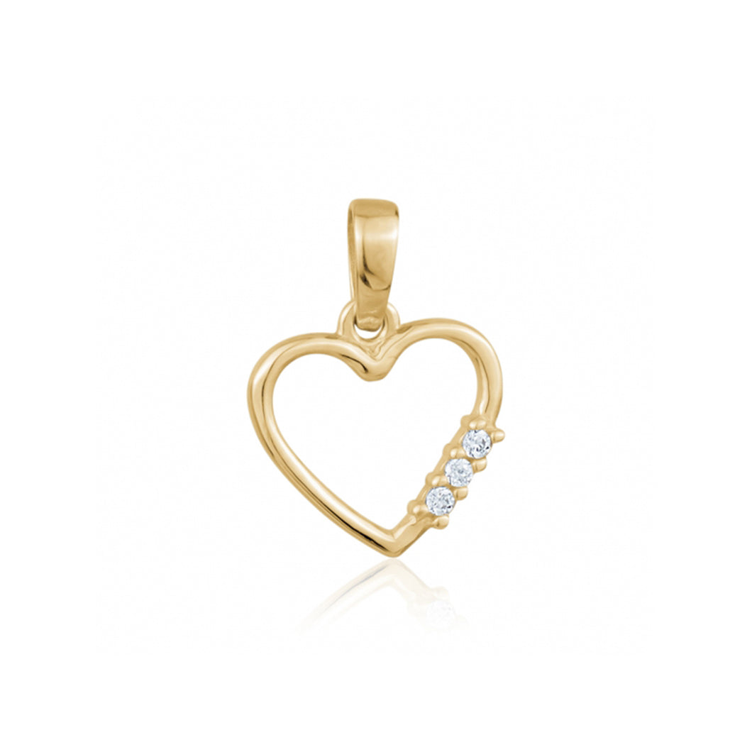 240504 10k Yellow Gold CZ Heart Charm