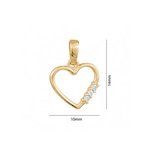 240504 10k Yellow Gold CZ Heart Charm